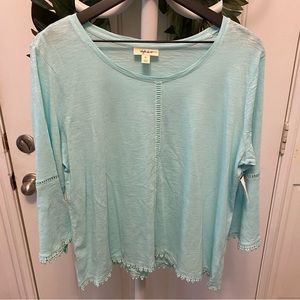 NWT Style & Co Aqua Blue Top Shirt PL LP